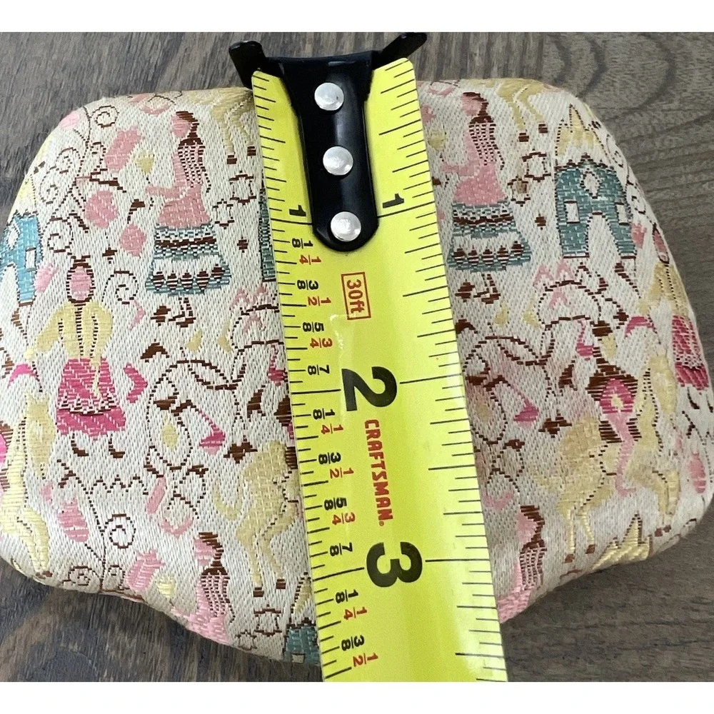Vintage Asian Design Fan Shaped Jewelry Box Village Flowers Fashioned by Dixelle